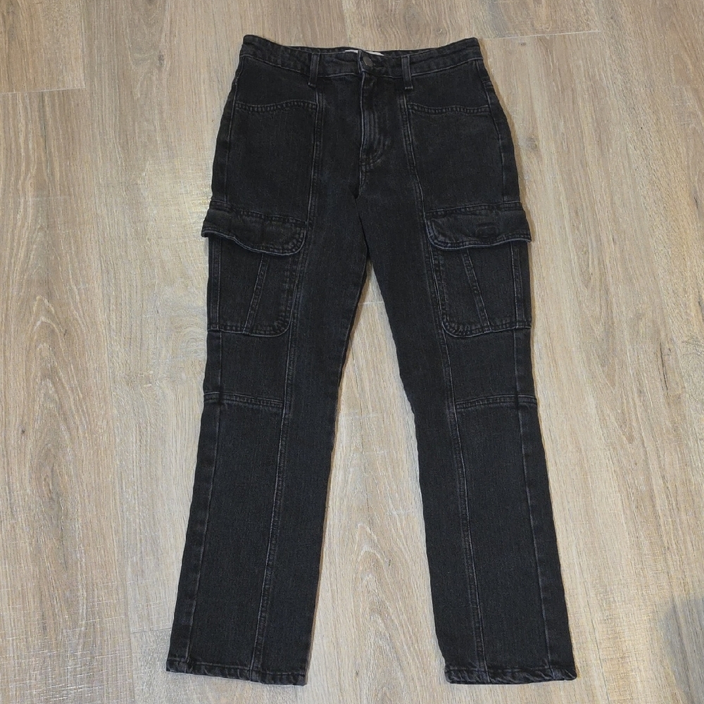 Zara Women's Black Straight Cargo Jeans